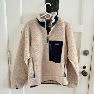 Patagonia Men's Classic Retro-X Fleece Jacket | Natural & Smolder Blue
